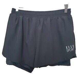 Elle Sport Black Lined Athletic Shorts Size XL